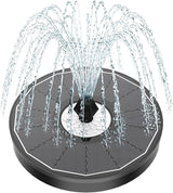 Yzert Solar Fountain Glass White Flower, 3.5W Bird Bath Fountains Solar Power No Battery with 4 Fixed Rods & 7 Nozzles, Solar Fountain Pump for Bird Bath, Garden, Outdoor, Pond, Pool,Hummingbird