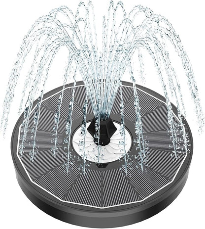 Yzert Solar Fountain Glass White Flower, 3.5W Bird Bath Fountains Solar Power No Battery with 4 Fixed Rods & 7 Nozzles, Solar Fountain Pump for Bird Bath, Garden, Outdoor, Pond, Pool,Hummingbird