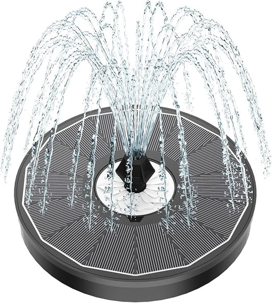 Yzert Solar Fountain Glass White Flower, 3.5W Bird Bath Fountains Solar Power No Battery with 4 Fixed Rods & 7 Nozzles, Solar Fountain Pump for Bird Bath, Garden, Outdoor, Pond, Pool,Hummingbird
