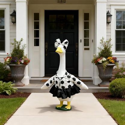 Soccer Porch Goose Outfits with Headband and Whistle, Soccer Porch Goose Costume for 23'' Plastic/Cement Porch Goose Statue Outdoor Garden Yard Patio Lawn Decor
