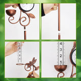 Dragonfly Rain Gauge Garden Decor, 32" Thermometer Patio Decor, 7" Capacity Rain Gauge Replacement Tube Glass, Outdoor Temperature Patio Decor