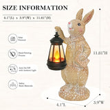 Dr. Bunny Solar Garden Statue, Rabbit Figurine with Glowing Lantern, Handcrafted Resin Outdoor Decor for Patio, Balcony, Yard, Gift for Women, Housewarming, Birthday