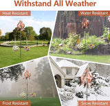 Solar Wind Spinner Outdoor Metal 83 Inch Windmill for Yard Garden Patio Decor Christmas Metal Yard Art Garden Easter Outdoor Decors Large Landscape Light with Shepherd Hooks Coconut Baskets