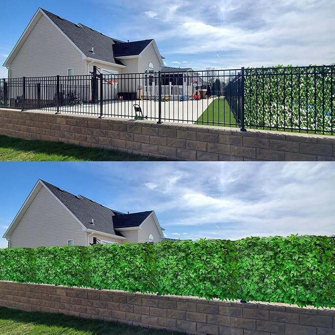 Expandable Fence Privacy Screen for Balcony Patio Outdoor,Decorative Faux Ivy Fencing Panel,Artificial Hedges (Single Sided Leaves)