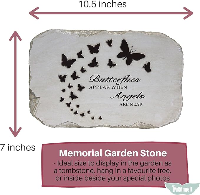 Memorial Stones for Loved Ones Outside - Memorial Garden Stones in Memory of Loved Ones Lost, Pet Memorial Stone, Garden Remembrance Stones - 10.5 x 7 x 0.5 inches, Waterproof Resin
