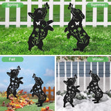 Metal French Bulldog Garden Decor for Outside,Black Dog Silhouette Decorative Yard Art for Outdoor Stakes,Lawn,Pathway,Gifts for Dog Lovers