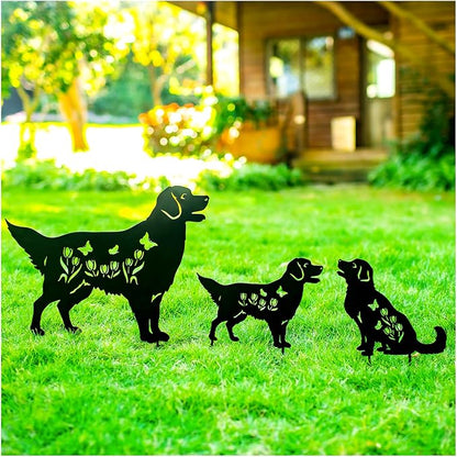 Golden Retriever Metal Garden Stakes Decorative Dog Gifts for Women/Men/Dog Lovers Gifts,Black Silhouette Statues for Yard Art,Outdoor Decor,Outside,Patio,Lawn Ornaments,Garden Decorations