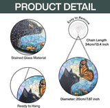 Black Cat Gifts, Cat Memorial Suncatcher Gift for Loss of Cats, Butterfly Stained Glass Suncatcher Window Hanging Decor for Garden, Pet Loss Gift Christmas Birthday Sympathy Gifts for Pet Lovers Women