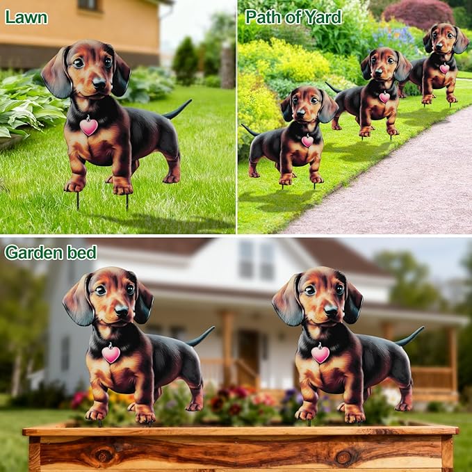 nawaza Dachshund Metal Garden Stakes Decorative,Outdoor Garden Dog Decor Stake,Birthday Gifts for Mom Women,Decorative Metal Housewarming Ornament for Lawn Patio Yard Pathway