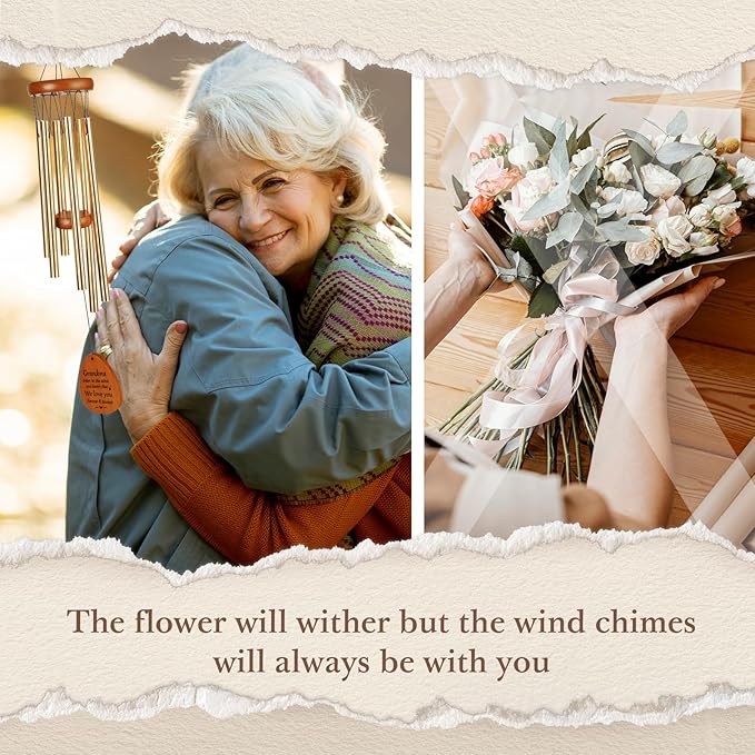 Aurahouse Mimi Gifts, Gifts for Mimi Wind Chimes, Mimi Mothers Day Birthday Gift, Mimi Gift for Grandma Women from Grandkids for Thanksgiving, Valentines Day, Christmas, 25.5"