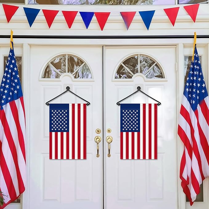 HOOSUN Garden Flag Hanger Holder for Outside,Premium Metal Wall Door Garden Flag Hanger Stand for Holiday Decorative Flags 12 x 18,Wall Hanging Banner Hangers for Front Door Windows Decorations