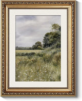 ARPEOTCY Vintage Gold Framed Wall Art, Farmhouse Meadow Landscape Country Paintings, Moody Rustic Canvas Picture Prints Artwork with Frame, Victorian Wall Decor for Living Room Bedroom 11x14 inch