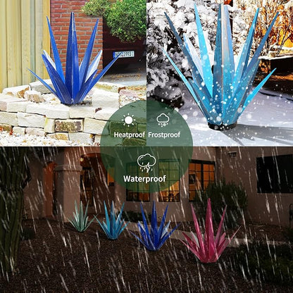 KODIBO Large Tequila Rustic Sculpture, Metal Yard Art, Metal Agave Plants Outdoor Decor, Home Decor Hand Painted Agave Garden Statue