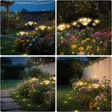 SRNPMIU Solar Lights Outdoor, Solar Firefly Swaying Light with Flower, Garden Decor Lights, IP65 Waterproof, 2 Lighting Modes, Yard Patio Pathway Decoration, Gifts for Women, Grandma (4Pack 24LED)