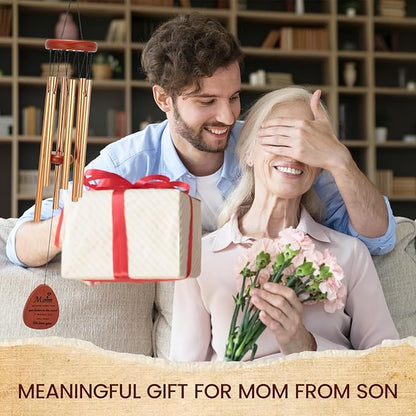 Moms Wind Chimes – Windchimes for Home & Garden, Mother's Day Birthday Gift from Daughter & Son, Valentines Day Gift Ideas for Mom