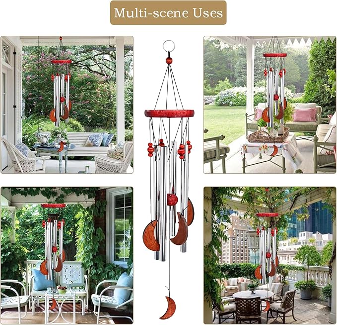 Pet Loss Sympathy Gift Moon Wind Chimes for Outside Memorial Bereavement Dog Remembrance Cat Death Sorry Condolence