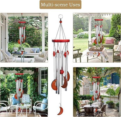 Pet Loss Sympathy Gift Moon Wind Chimes for Outside Memorial Bereavement Dog Remembrance Cat Death Sorry Condolence