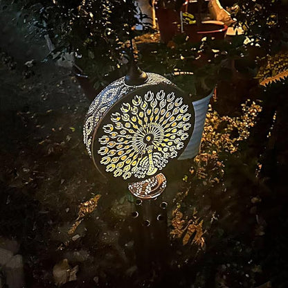 43" Solar Wind Chimes for Outside, Hanging Lights Outdoor Detachable Lantern Metal Peacock Wind Chimes, Deep Tone Memorial Wind Chime Gift Decoration for Home, Patio, Garden, Outdoor, Yard