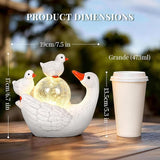 GIGALUMI Porch Goose Statue 6.7", Solar Garden Statues for Outside,Solar Goose Decor Outdoor,Animal Figurines,Porch Goose Statue for Porch Garden,Yard,Patio,Lawn and Birthday Gifts for Mom Women