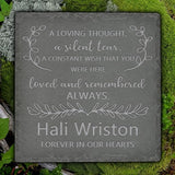 Personalized Memorial Stone Memorial Garden Stone - Sympathy Gifts for Loss of Dad, Mom or Loved One - Bereavement, Remembrance and Condolence Gift - Love and Remember Square