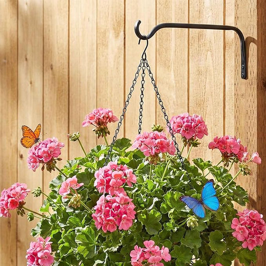 Lifyzoon Durable Plant Hangers Brackets: 2 Pack 12 Inch Outdoor Metal Hanging Plant Brackets - Rustproof Wall Hooks for Hanging Flower Basket Bird Feeders Wind Chimes and Lanterns