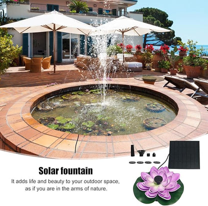 Solar Fountain - Decorative Bird Bath Water Feature, Eco-Friendly Design | Solar-Powered Fountain Pump with Assorted Nozzles, Ideal Enhancement for Ponds, Pools, and Creating A Outdoor