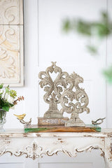 A & B Home 15" Decorative Abstract Cement Sculpture with Distressed Finish for Indoor and Outdoor Use