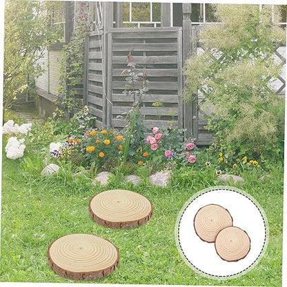 2pcs Outdoor Garden Stepping Stones Wood Log Thick Lawn Decor Pathway Walkway Landscaping Decorative