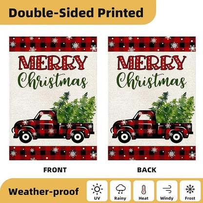 Seasonal Garden Flags for Outside, 12x18 Double Sided Yard Flags Outdoor Holiday Decor Set of 12 Small Burlap Welcome Garden Flags for All Seasons (Seasonal 01)