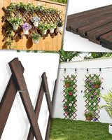 Expandable Wooden Latice Fence Panel, 1 Pack, 2.2 x 5.2 Ft Large Wood Garden Trelis for Climbing Plants, Outdoor Privacy Fence Wall for lvy Rose Vine, Patio Yard Balcony Decor