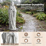 Giantex Virgin Mary Praying Statue 29.5", Blessed Mother Outdoor Religious Statue with Rosary Beads, Weather-Resistant MgO Catholic Yard Decor for Lawn, Patio, Prayer Garden & Memorial, Off White