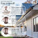 Rain Chains Direct - Rain Chain Gutter Adapter/Installer in Pure Copper