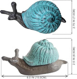 Snail Key Hiders Outside - Spare Key Hider - Hidden Key Holder for Outside, Garden Snail Statues Key Box (Vintage Blue)