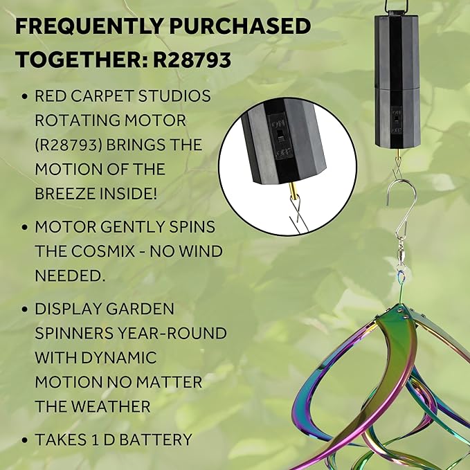 Red Carpet Studios The Original Cosmix Deluxe Helix Wind Spinner, Medium 14-Inch, Double Rainbow
