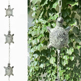 8.5 Feet Heavy Duty Stainless Steel & Cast Iron Turtles Rain Chain for gutters,Green
