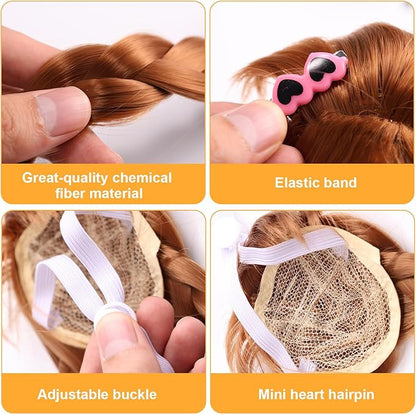 4pcs Porch Goose Wigs, 4 Styles Porch Goose Wigs with Hair Clips Wonderful Hair Accessories for 17in & 23in Garden Geese Statues