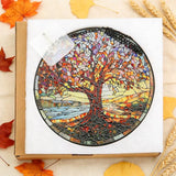 Stained Glass Window Hanging, 8 Inch Tree of Life Stained Glass Suncatchers for Indoor Windows Wall Kitchen Home Room Decor Ornaments Gifts for Women Mom Grandma Birthday Mother's Day