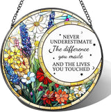 Thank You Gifts, Stained Glass Suncatcher Ornament, Window Hanging, Going Away/Goodbye, Appreciation, Retirement Gifts for Women, Men, Coworker, Boss, Friend | Retirement Party Decorations - Style E