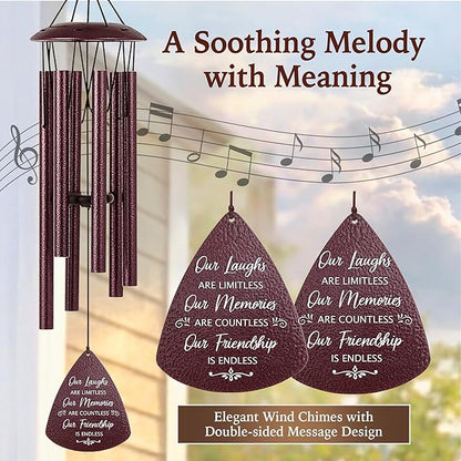 Birthday Gifts for Best Friends Women Men, 33.5" Wind Chimes for Best Friends Forever, BFF Bestie Birthday Gifts for Women Female, Long Distance Friendship Gift for Friend Soul Sister