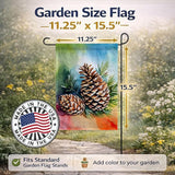 Caroline's Treasures Maine White Pine Cone and Tassels in Watercolor Garden Flag Mailbox Flag Decorative Yard Flag Banner Outside Patio Artwork Yard Flower Beds, Garden Size, Multicolor