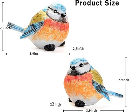 Smadeer Bird Statue for Garden Decoration,A Set of 2 Pieces Garden Sculptures & Statues,Animal Bird Figurine for Outdoor Yard Porch Lawn Patio Shelf Bookshelf Decor,Small Bird Ornament