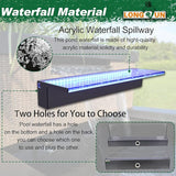 LONGRUN Waterfall Spillway Multi-Color LED Light Outdoor Pool Fountain, Acrylic Water Spillway Koi Pond Waterfalls Fountains Kit for Garden Koi Ponds Patio Swimming Pool Decoration-23.6"