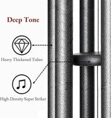 Wind Chimes for Outside Deep Tone, 38" Large WindChimes with 6 Tubes, 100% Rustproof Aluminum, Memorial Gift or Garden Patio Porch and Outdoor Décor(Silver)