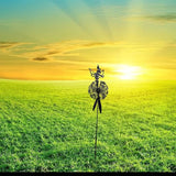 Flower Fairy Dancing with Dandelion Garden Sculpture,Angel Metal Ornaments Stainless Steel Statue Decorations,Wonderland Outdoor Yard Lawn Patio Stakes Sculptures Decor (B)