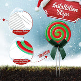15 Pcs Christmas Outdoor Yard Signs Candy Decorations Outdoor Christmas Decorations Xmas Yard Lollipop Candy Hanging Ornaments Stakes Holiday Garden Sign Cardboard for Party Porch Lawn Walkway Decor