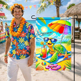 HOMETITUTE Summer Garden Flag Sea Turtle Beach Garden Flag Double Sided 12x18 Inch Welcome Summer Rustic Coastal Seasonal Ocean Yard Flag Summer Garden Flags for Outside