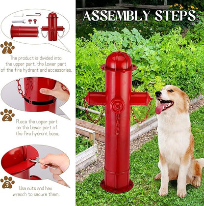 Foaincore Fire Hydrant for Dogs to Pee On, 31.5 Inches Red Puppy Pee Training Tool, Large Metal Fake Fire Hydrant Statue for Dogs Outdoor Yard Decor, Firefighter Gifts for Men