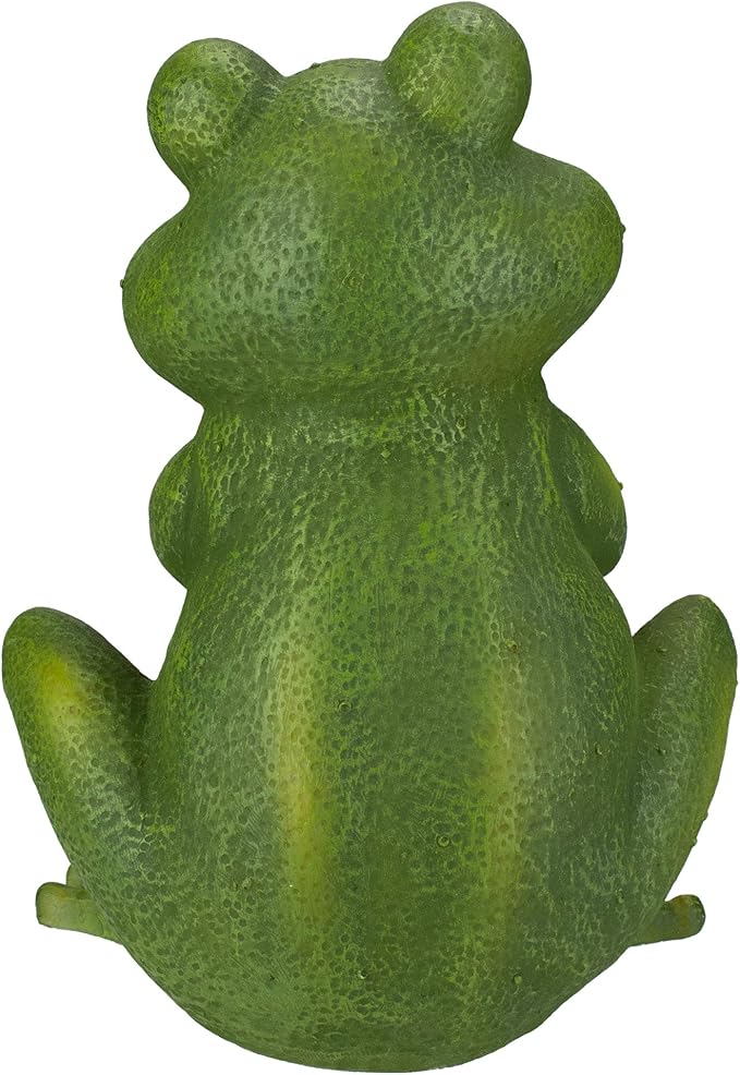 Roman Giftware Inc., 9.5" H Frog with Daisies Statue, Garden Collection, Outdoor Statue, Memorial, Resin Stone, Adorable Frogs and Flowers, Garden Décor (9x5x6)