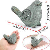 OwnMy 2PCS Cast Iron Green Bird Sculptures - Outdoor & Indoor Small Birds Statues, Hollow Carved Bird Figurines Ornaments Decorative Animal Figurines for Garden Patio Home Decors