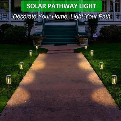 Qualdout Solar Pathway Lights Outdoo 8 Pack, Bright Solar Path Lights Outdoor, IP65 Waterproof Garden Lights Solar Powered Landscape Lighting for Outside Yard Lawn Patio Walkway Driveway
